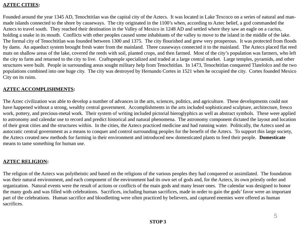 Aztec Gallery 4 THE AZTECS: The Aztec civilization - slide 5 of 14