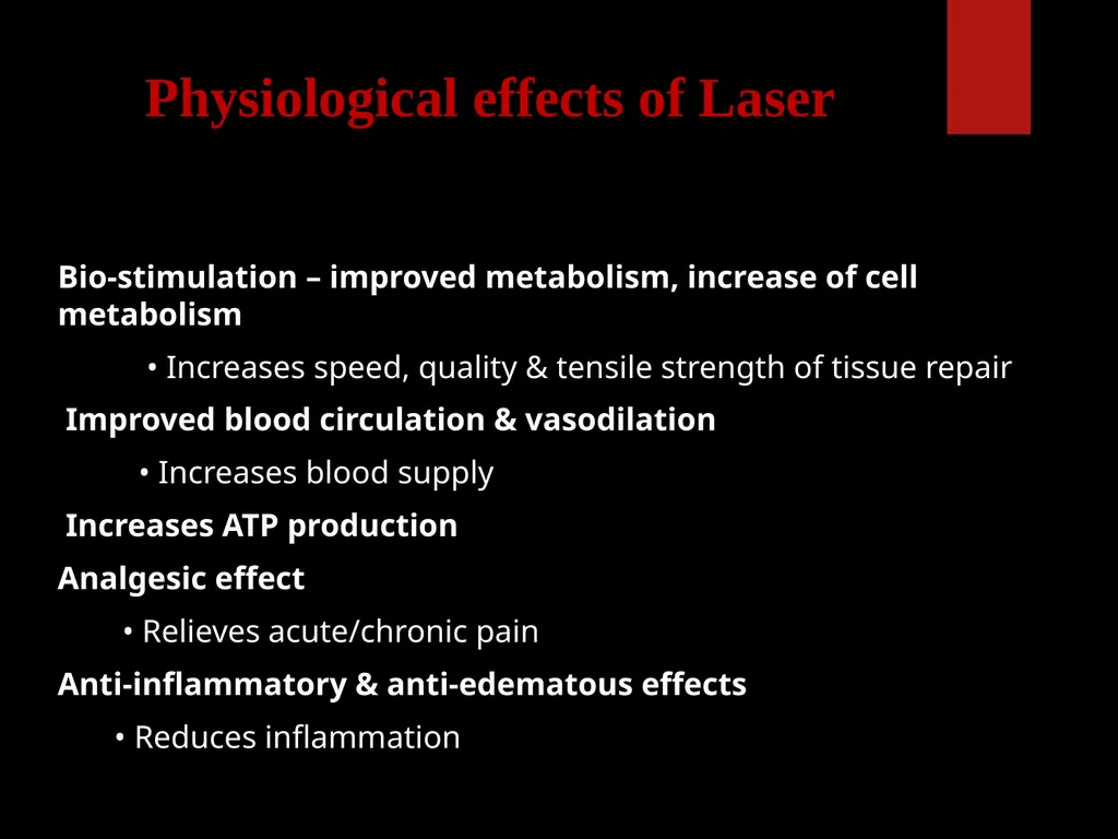 Low Level Laser Therapy (LLLT) Mohammed TA Omar - slide 27 of 39