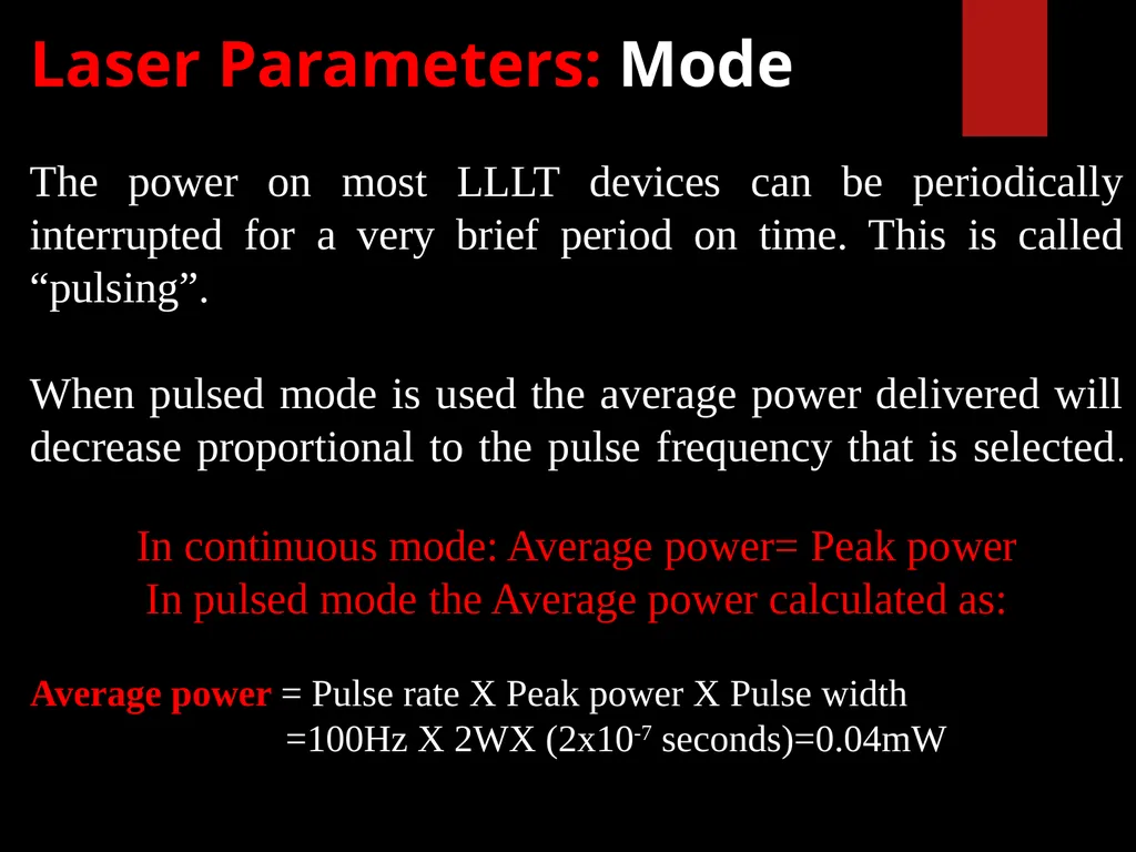 Low Level Laser Therapy (LLLT) Mohammed TA Omar - slide 20 of 39