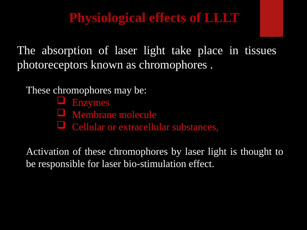 Low Level Laser Therapy (LLLT) Mohammed TA Omar - slide 26 of 39