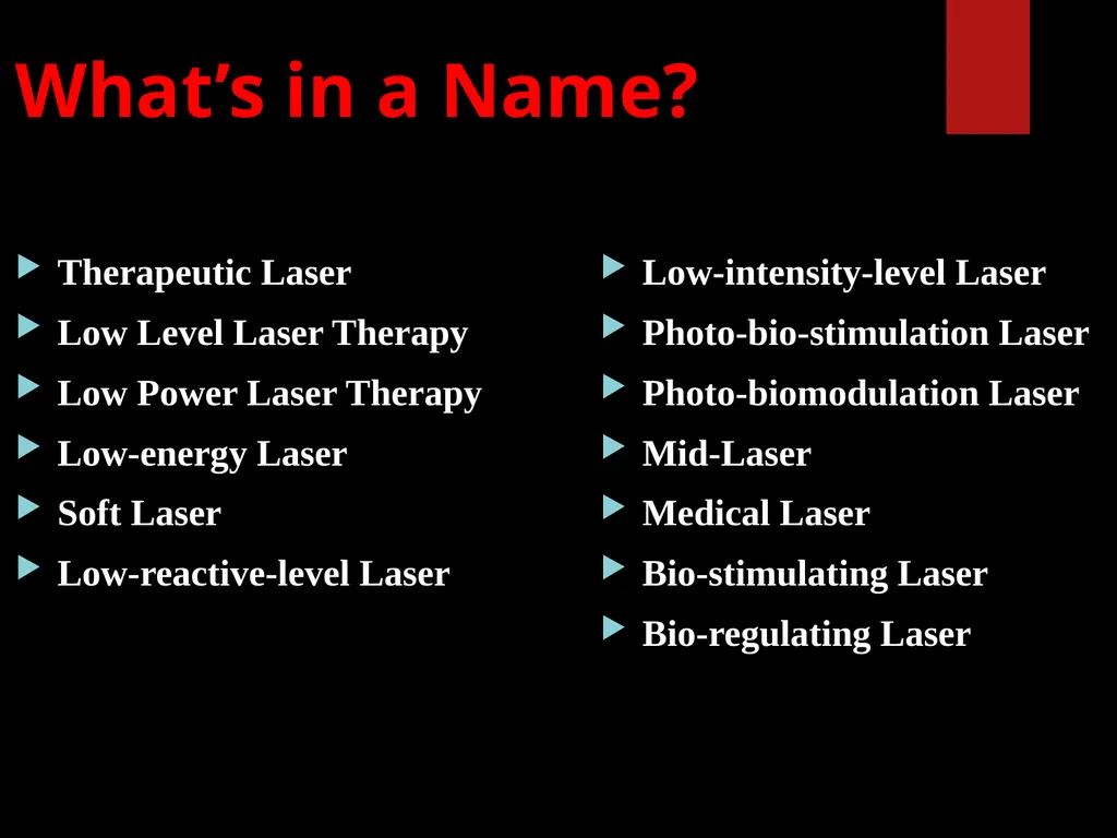 Low Level Laser Therapy (LLLT) Mohammed TA Omar - slide 12 of 39