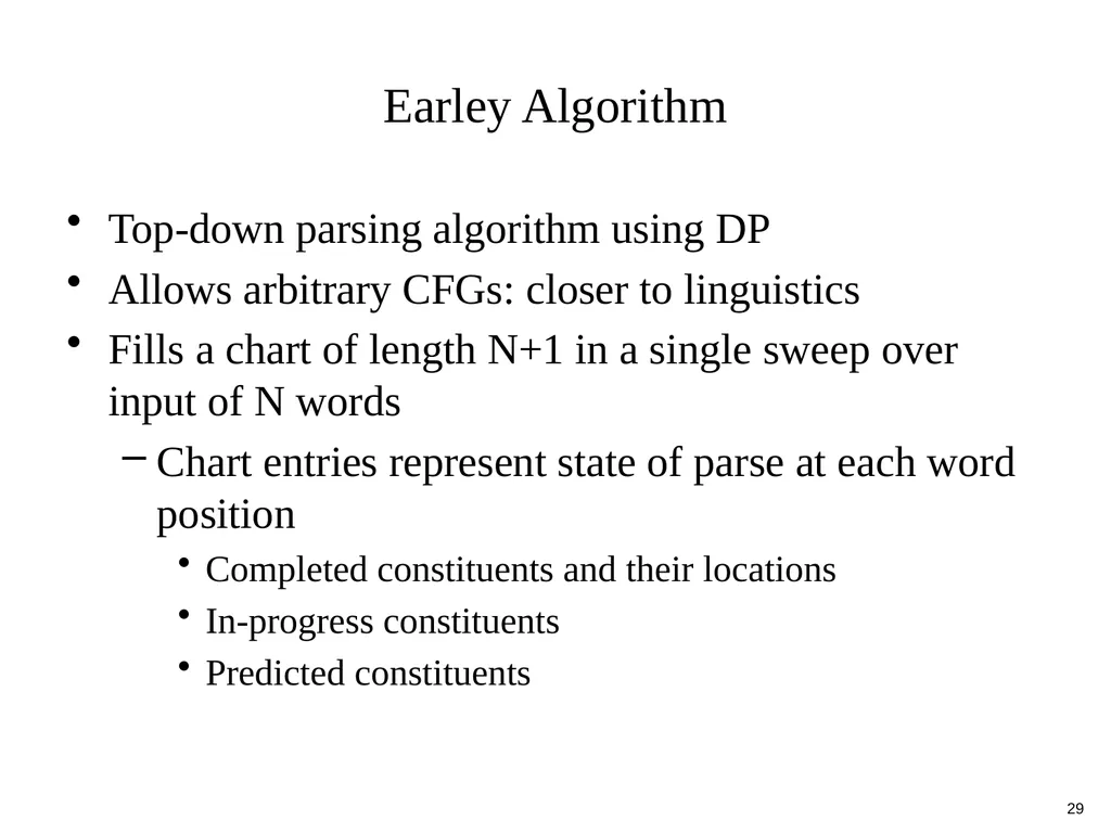 Basic Parsing with Context-Free Grammars CS 4705 - slide 29 of 46