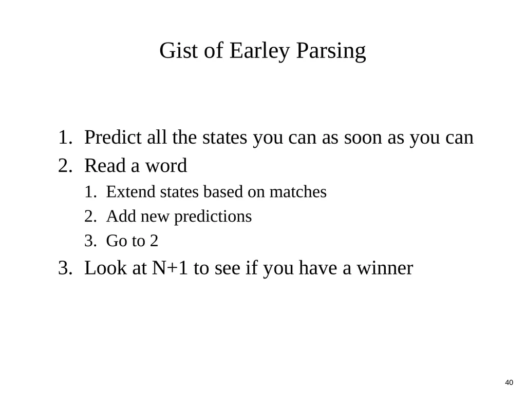 Basic Parsing with Context-Free Grammars CS 4705 - slide 40 of 46