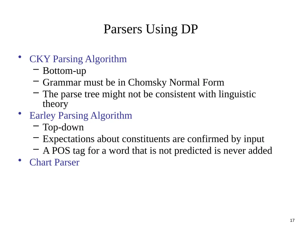Basic Parsing with Context-Free Grammars CS 4705 - slide 17 of 46