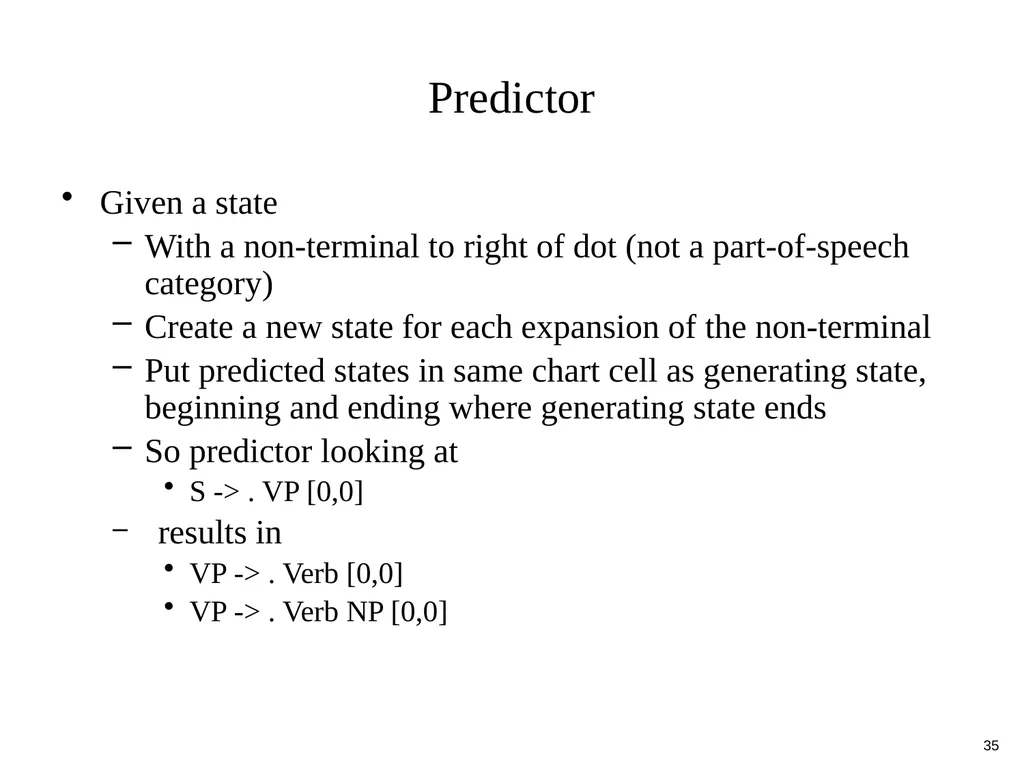 Basic Parsing with Context-Free Grammars CS 4705 - slide 35 of 46