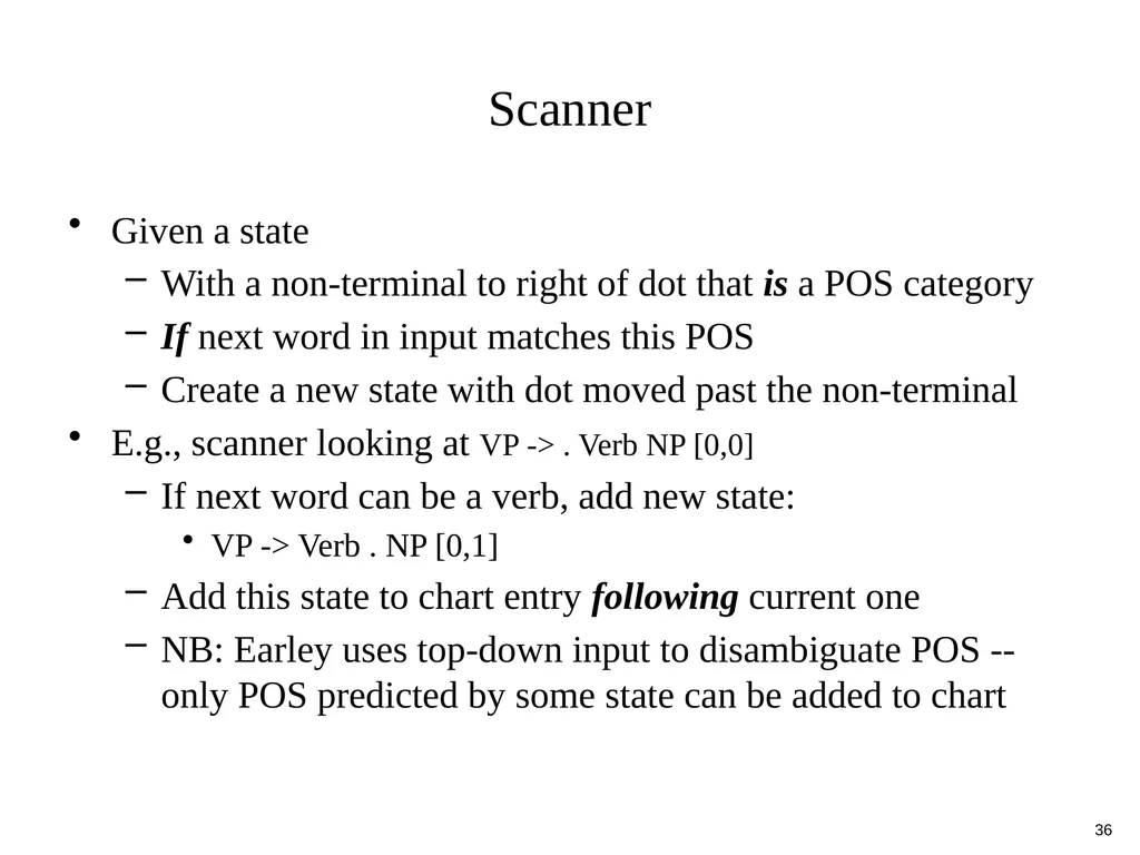 Basic Parsing with Context-Free Grammars CS 4705 - slide 36 of 46