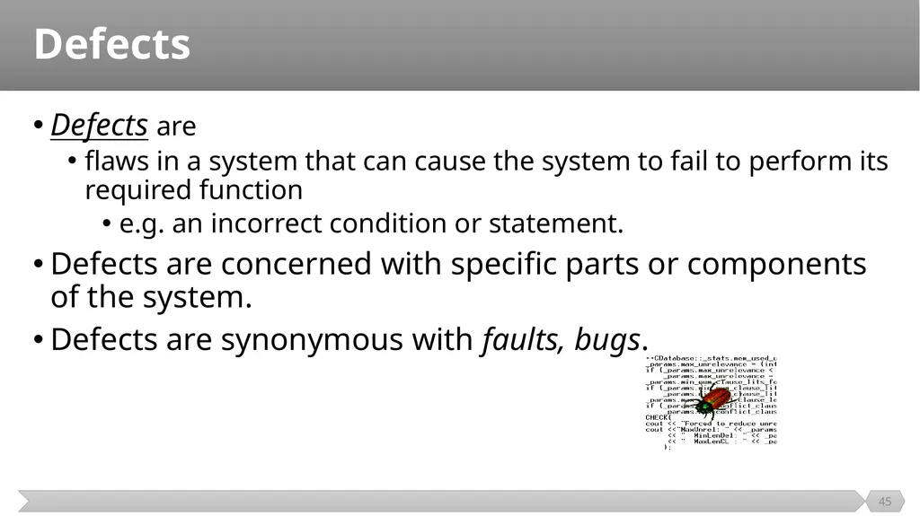 Introduction SE401: Software Quality Assurance and - slide 45 of 94
