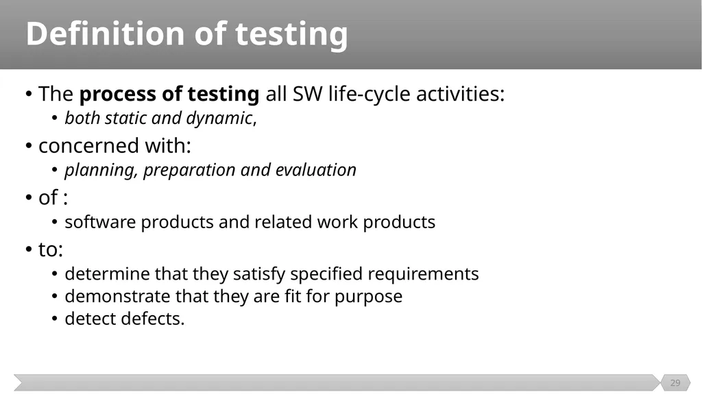 Introduction SE401: Software Quality Assurance and - slide 29 of 94