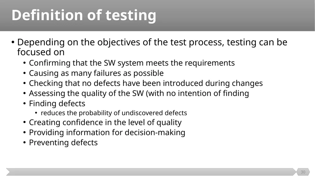 Introduction SE401: Software Quality Assurance and - slide 30 of 94