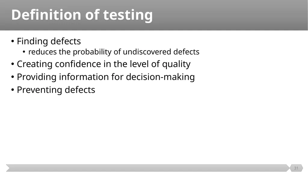 Introduction SE401: Software Quality Assurance and - slide 31 of 94