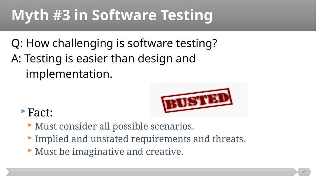Introduction SE401: Software Quality Assurance and - slide 35 of 94