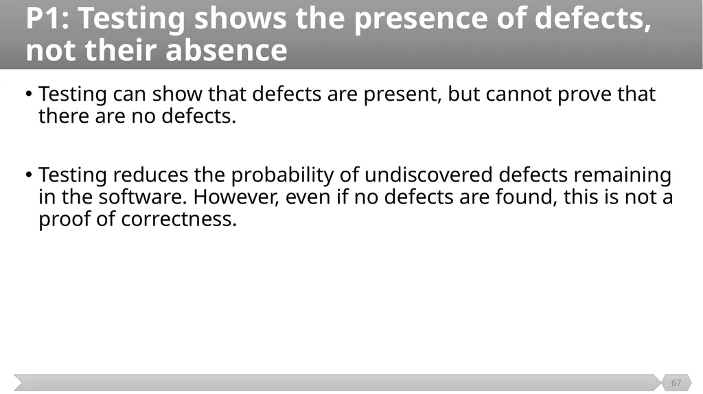 Introduction SE401: Software Quality Assurance and - slide 67 of 94