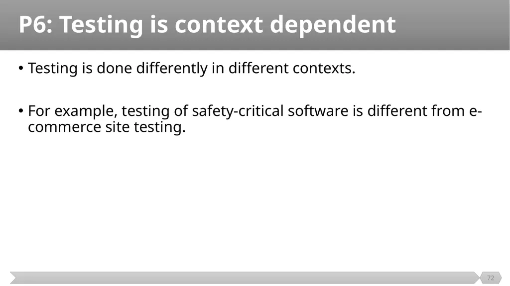 Introduction SE401: Software Quality Assurance and - slide 72 of 94