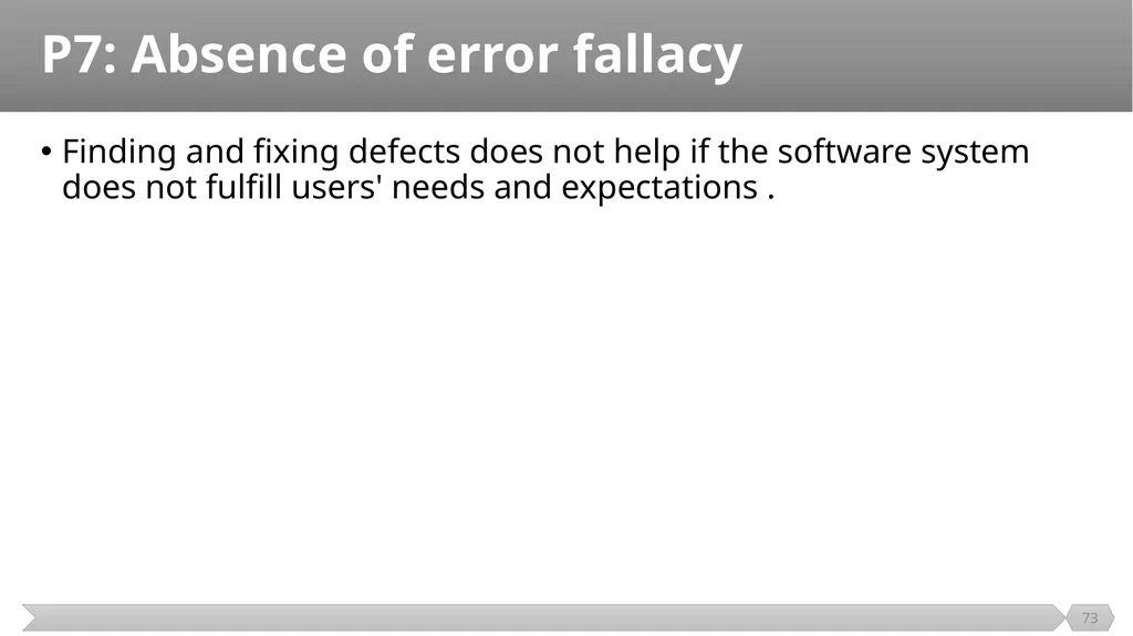 Introduction SE401: Software Quality Assurance and - slide 73 of 94