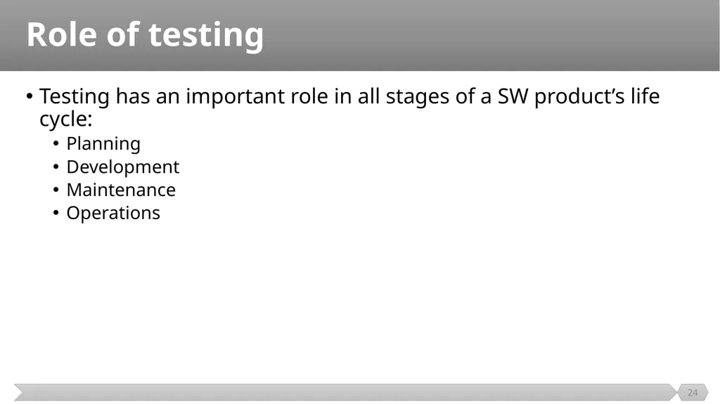 Introduction SE401: Software Quality Assurance and - slide 24 of 94