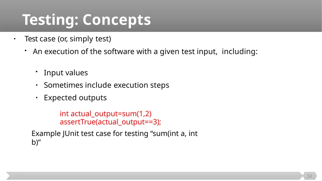 Introduction SE401: Software Quality Assurance and - slide 52 of 94
