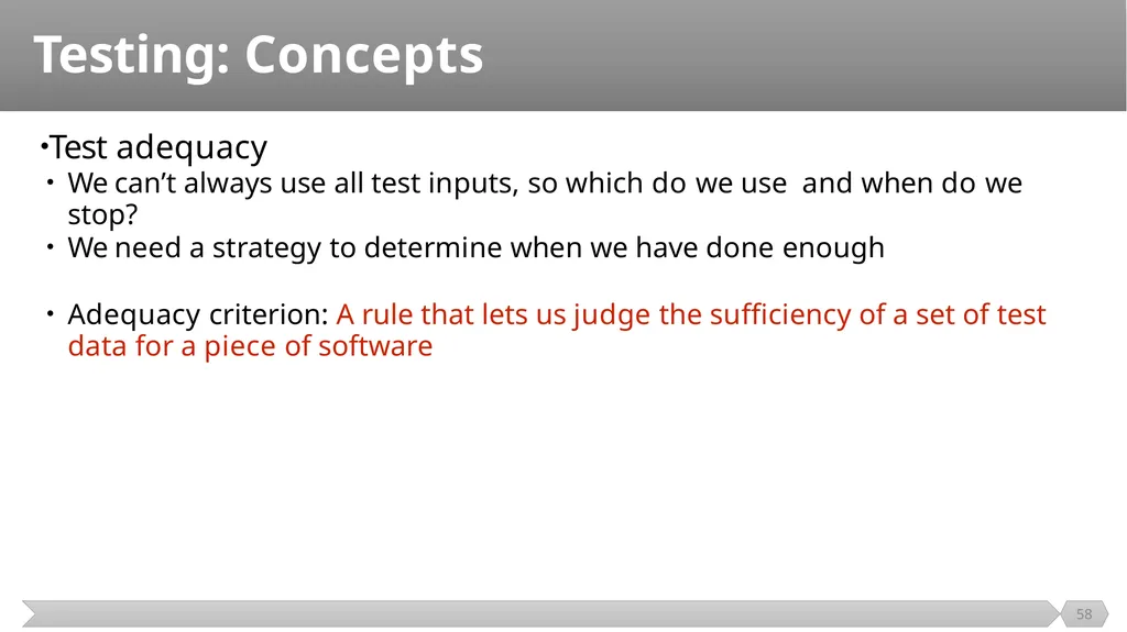 Introduction SE401: Software Quality Assurance and - slide 58 of 94