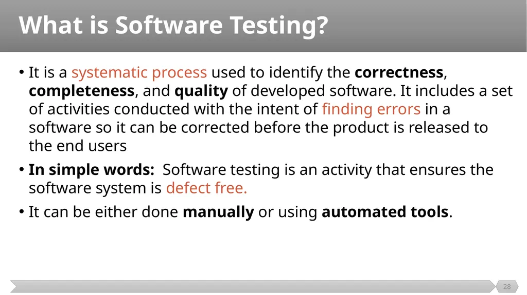 Introduction SE401: Software Quality Assurance and - slide 28 of 94