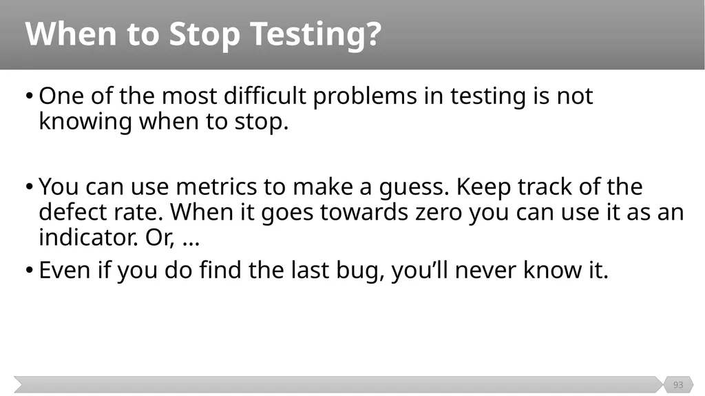 Introduction SE401: Software Quality Assurance and - slide 93 of 94