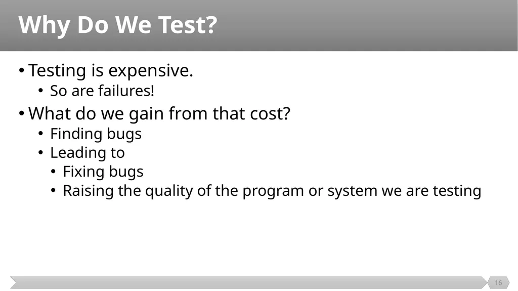Introduction SE401: Software Quality Assurance and - slide 16 of 94