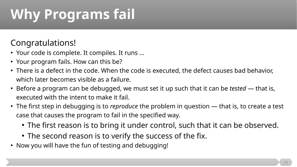 Introduction SE401: Software Quality Assurance and - slide 15 of 94
