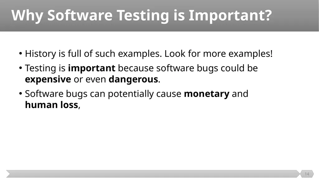 Introduction SE401: Software Quality Assurance and - slide 14 of 94