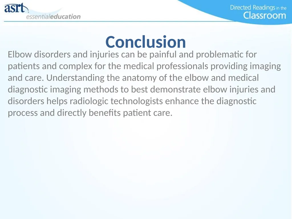 Elbow Injuries Directed Readings In the Classroom - slide 64 of 66
