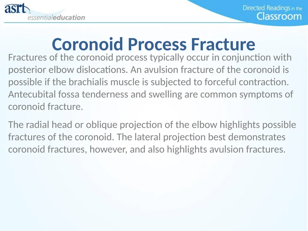 Elbow Injuries Directed Readings In the Classroom - slide 53 of 66