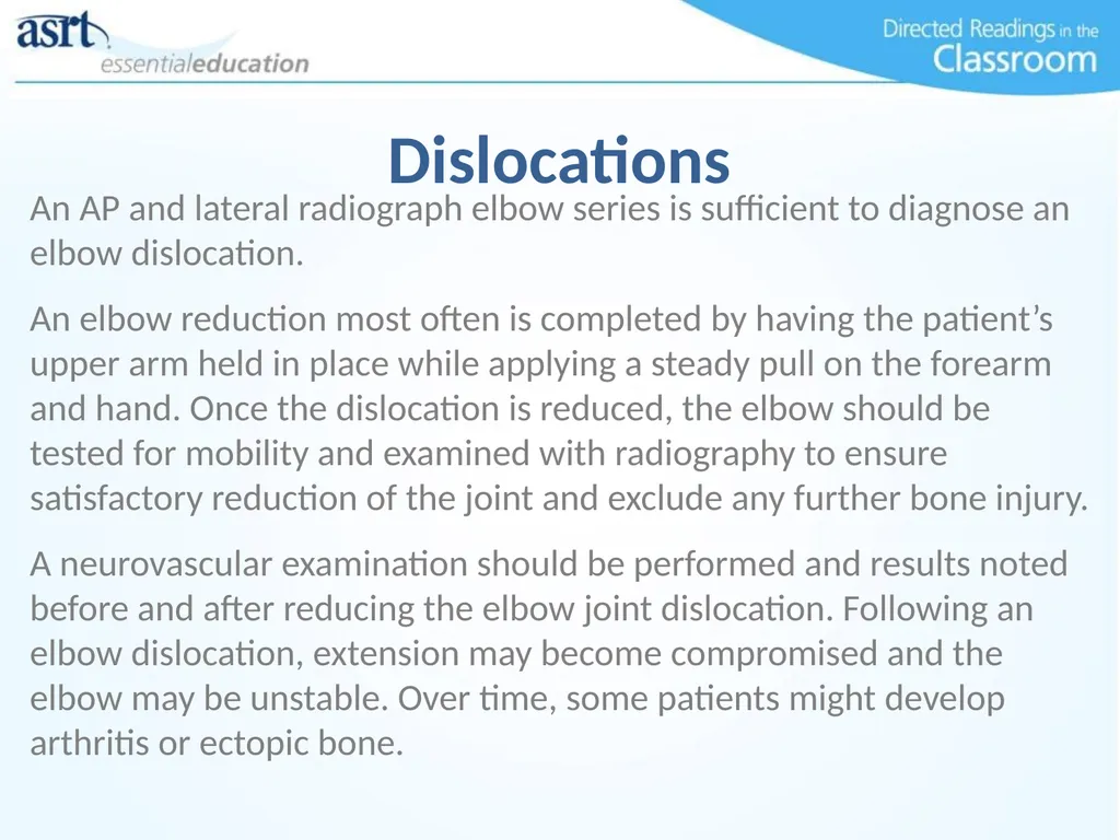 Elbow Injuries Directed Readings In the Classroom - slide 46 of 66