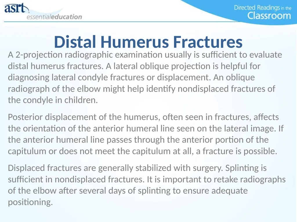 Elbow Injuries Directed Readings In the Classroom - slide 50 of 66
