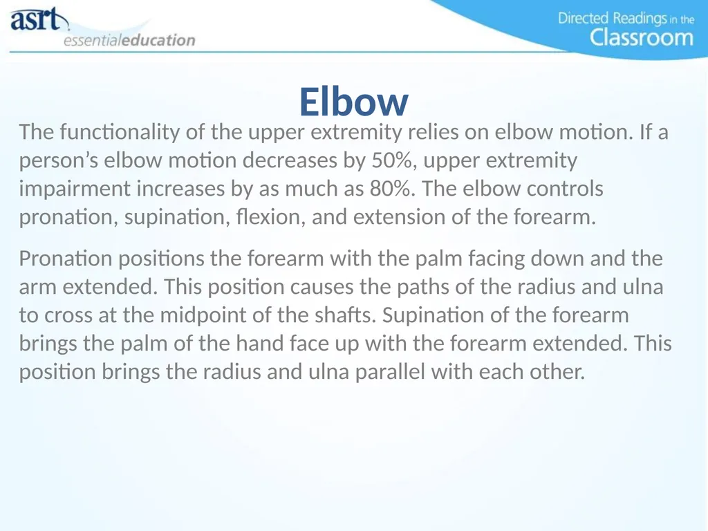 Elbow Injuries Directed Readings In the Classroom - slide 4 of 66