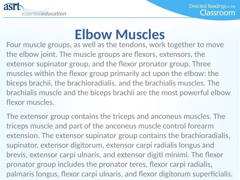 Elbow Injuries Directed Readings In the Classroom - slide 11 of 66