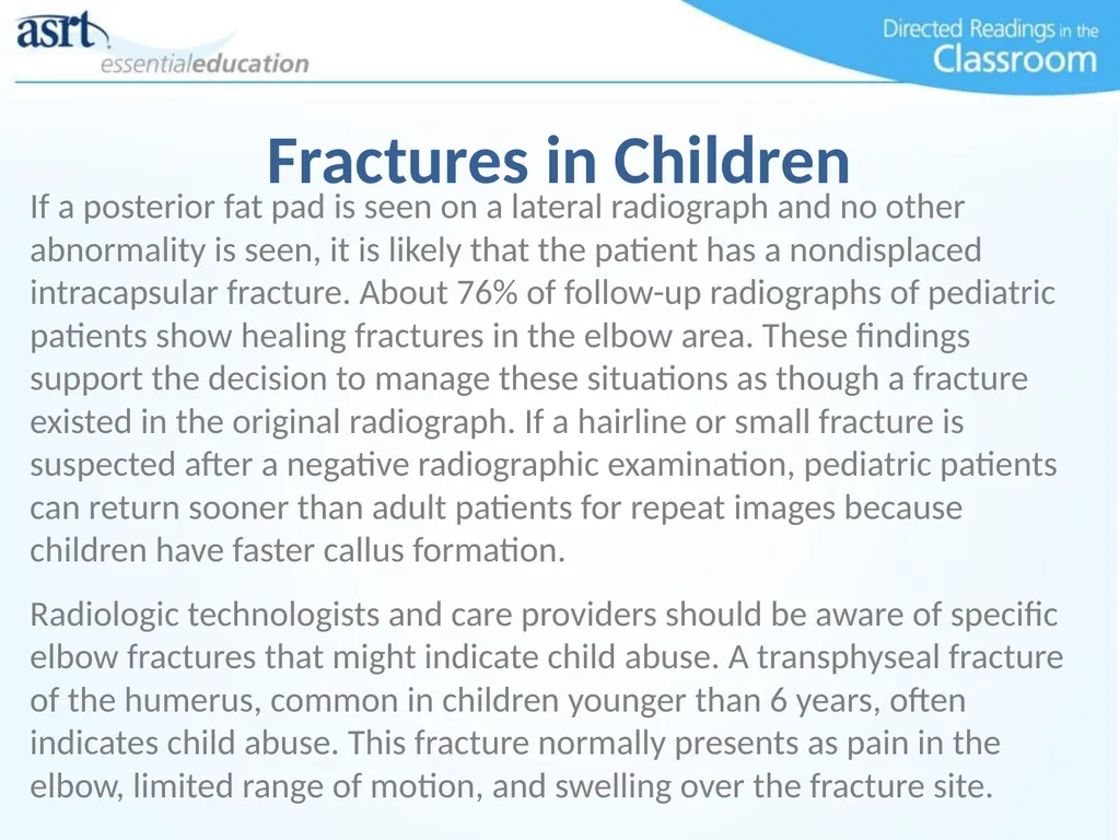 Elbow Injuries Directed Readings In the Classroom - slide 60 of 66
