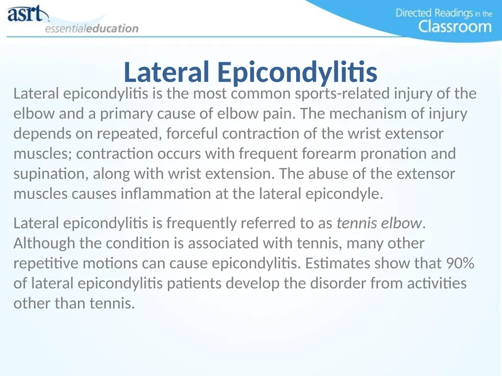 Elbow Injuries Directed Readings In the Classroom - slide 29 of 66