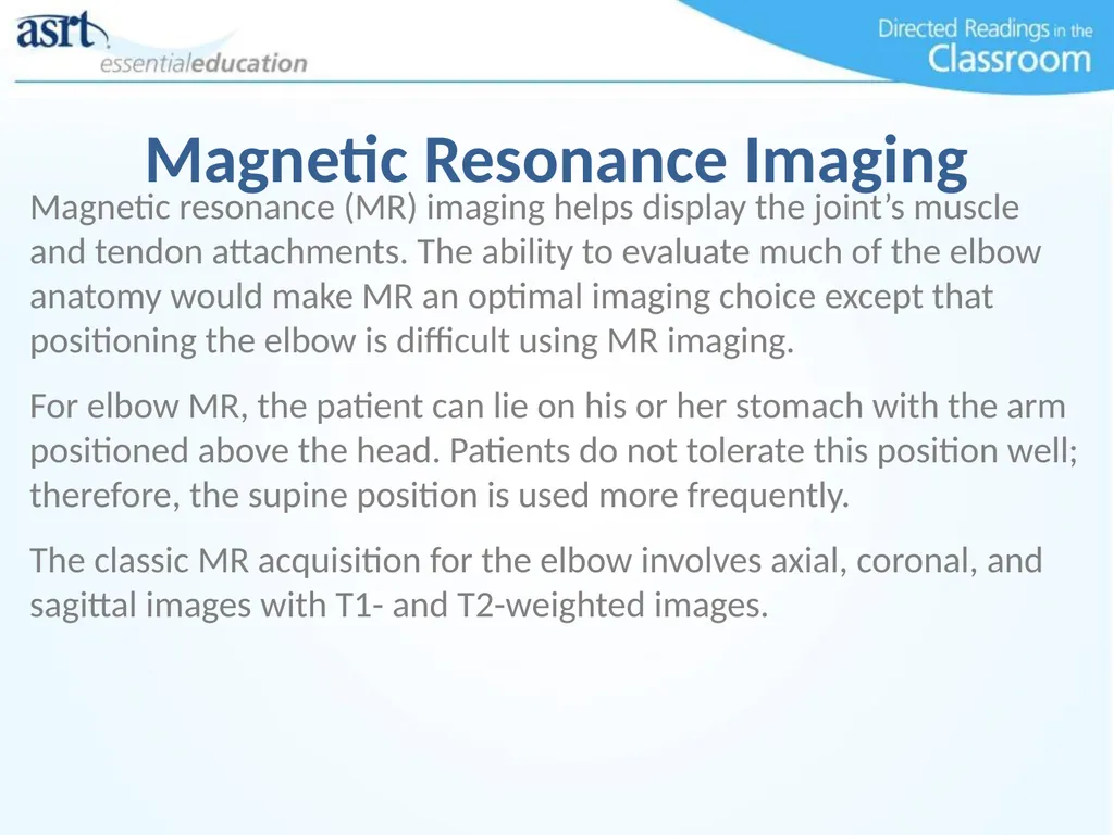 Elbow Injuries Directed Readings In the Classroom - slide 21 of 66