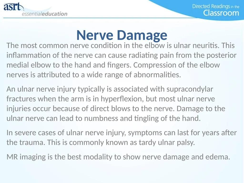 Elbow Injuries Directed Readings In the Classroom - slide 43 of 66