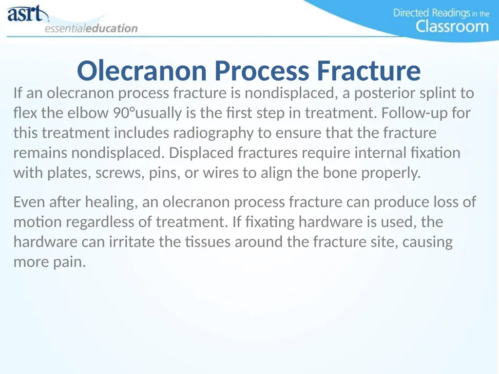 Elbow Injuries Directed Readings In the Classroom - slide 52 of 66