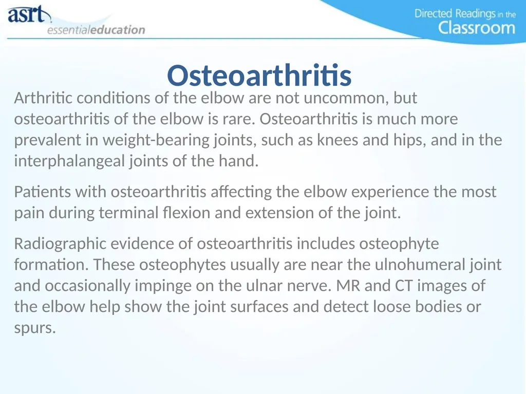 Elbow Injuries Directed Readings In the Classroom - slide 35 of 66