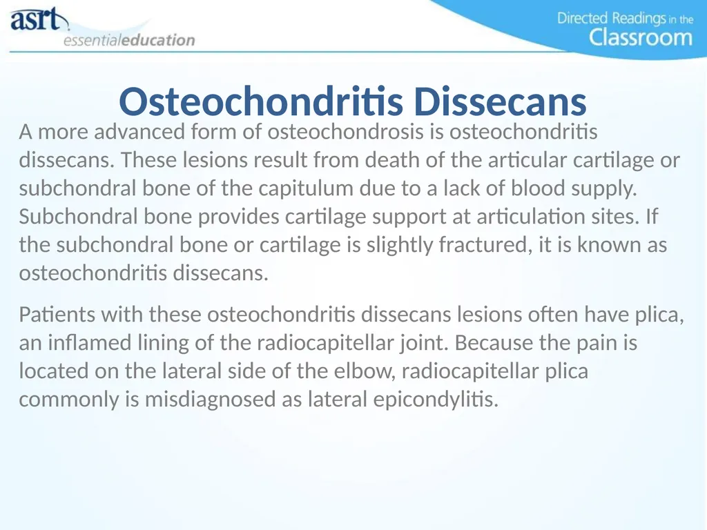 Elbow Injuries Directed Readings In the Classroom - slide 40 of 66