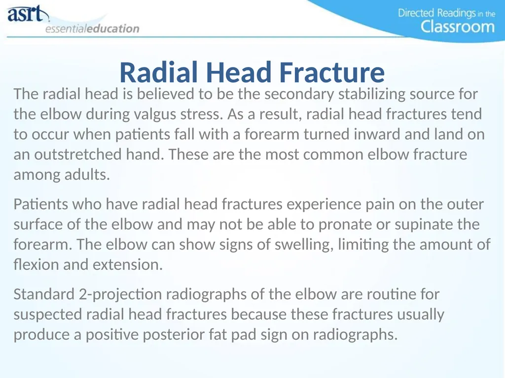 Elbow Injuries Directed Readings In the Classroom - slide 54 of 66