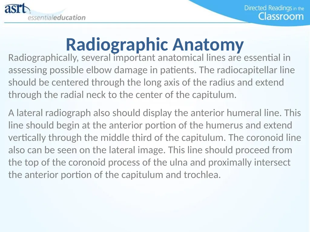 Elbow Injuries Directed Readings In the Classroom - slide 15 of 66