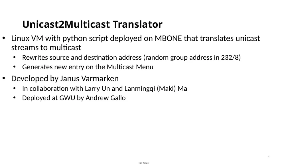 Off-Net Sourcing for Multicast Streams Lenny - slide 4 of 6