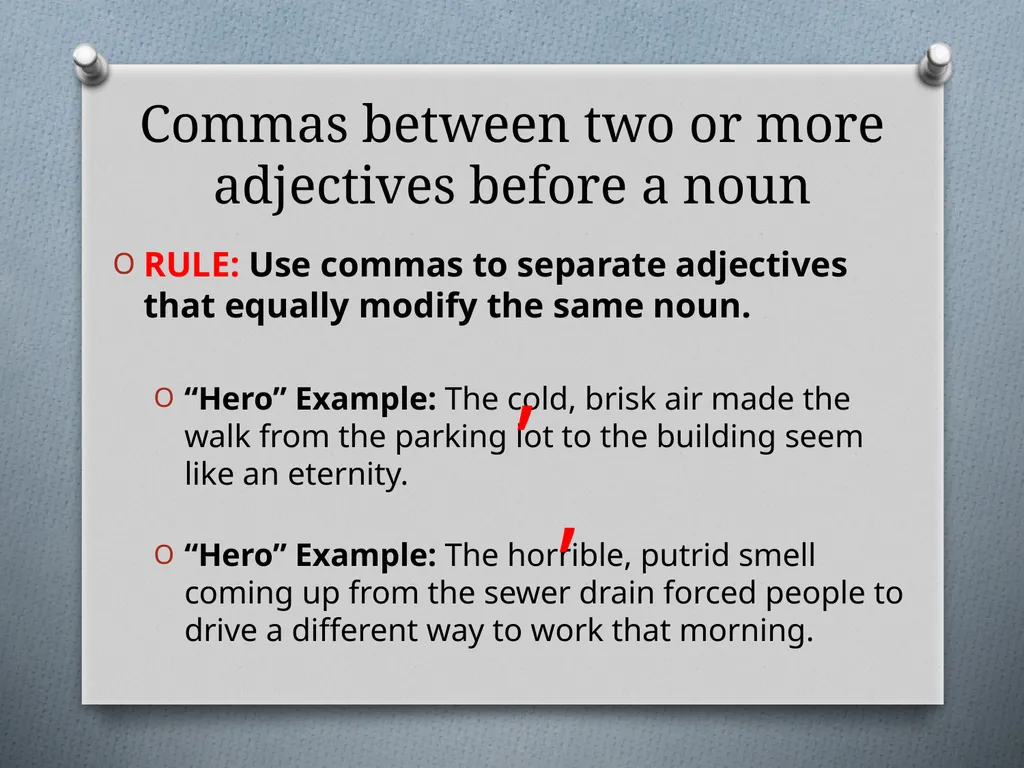 Commas They Save Lives , Comma Rules to Review - slide 11 of 30