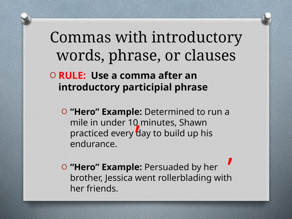 Commas They Save Lives , Comma Rules to Review - slide 13 of 30