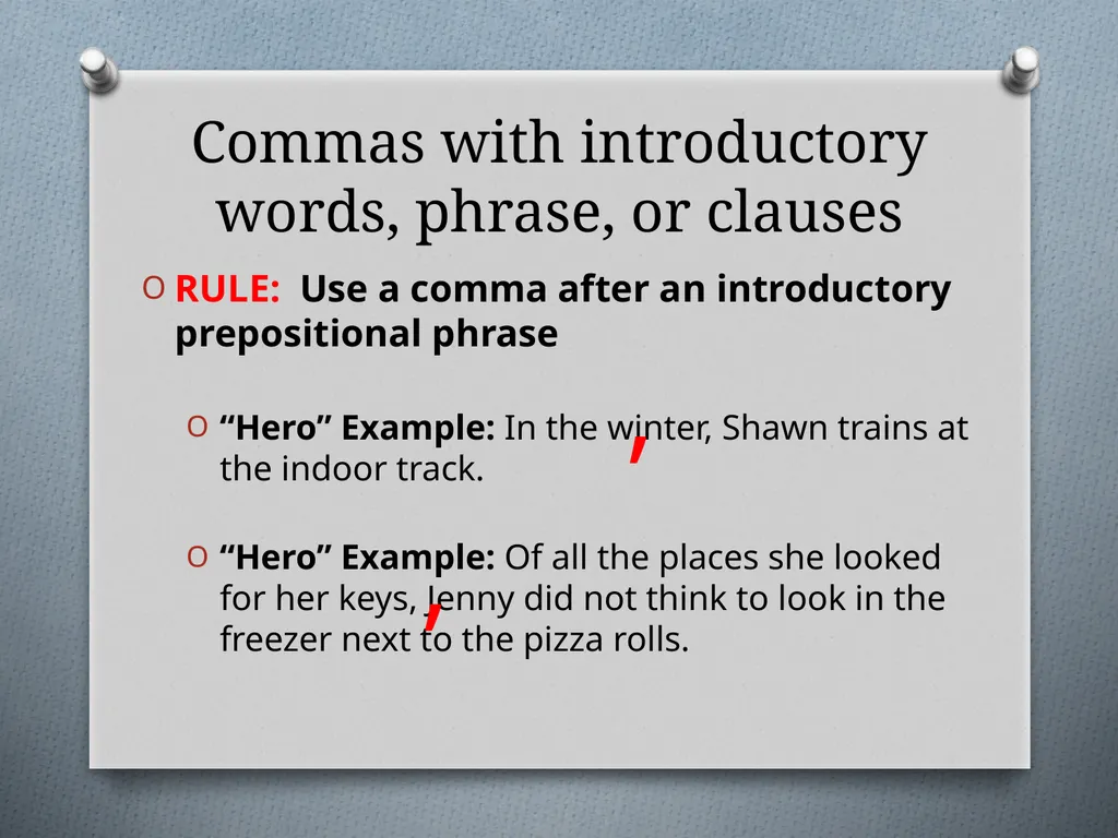 Commas They Save Lives , Comma Rules to Review - slide 15 of 30