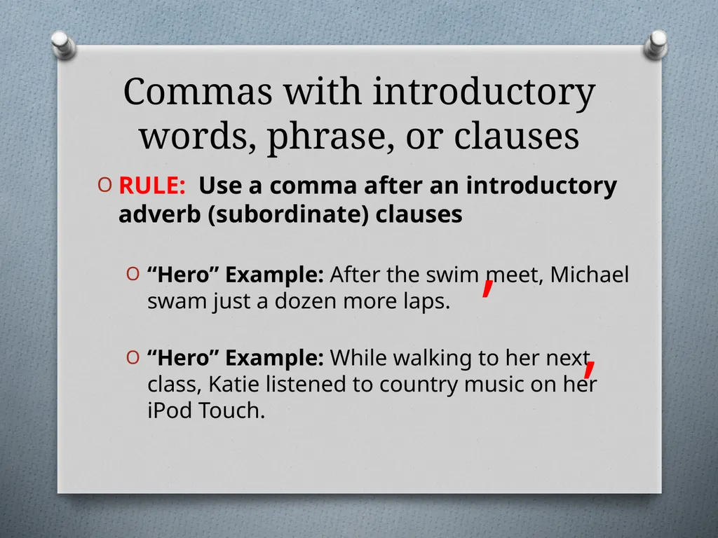 Commas They Save Lives , Comma Rules to Review - slide 17 of 30