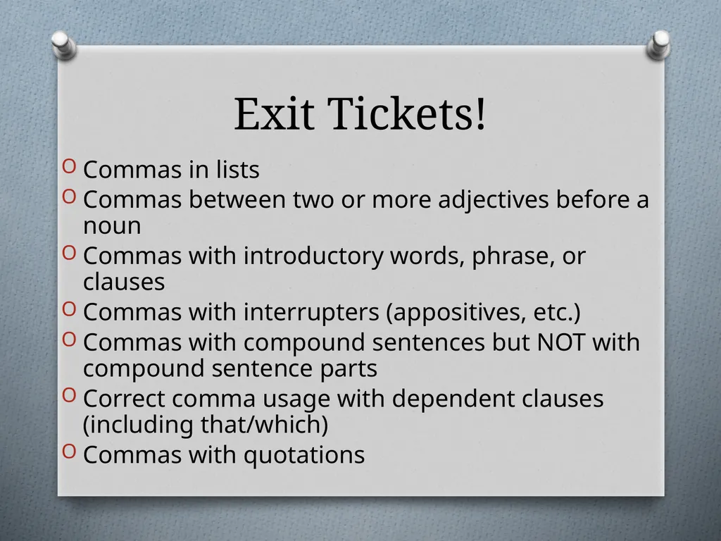 Commas They Save Lives , Comma Rules to Review - slide 30 of 30