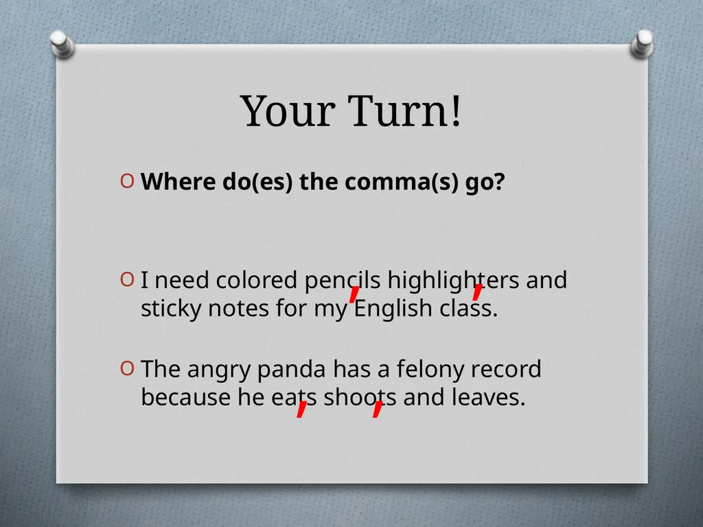 Commas They Save Lives , Comma Rules to Review - slide 10 of 30