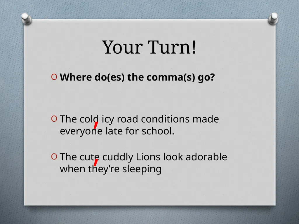 Commas They Save Lives , Comma Rules to Review - slide 12 of 30