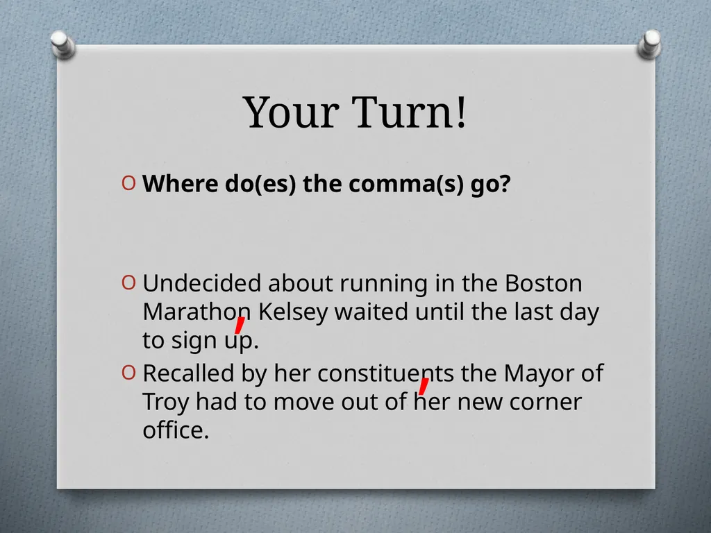 Commas They Save Lives , Comma Rules to Review - slide 14 of 30